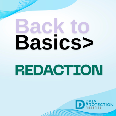 graphic with text saying Back to Basics Data Protection Education 